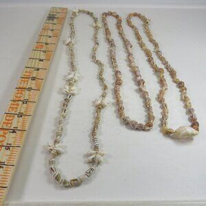 Sea Shell REAL (3) Necklaces mini conch 17", 13", 14" also can be used as decor